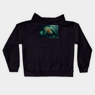 Forest Island in a shallow Lake Kids Hoodie